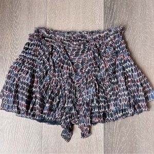 Isabel marant silk ruffled layers mini skirt 34 blue pink print